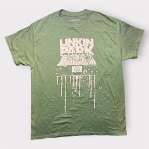 Linkin Park 2007 World Tour Graphic T-Shirt Green Mens Large Asia Australia NZ